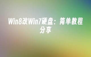 win8改win7硬盘：简单教程分享