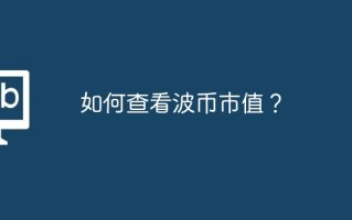 如何查看波币市值？